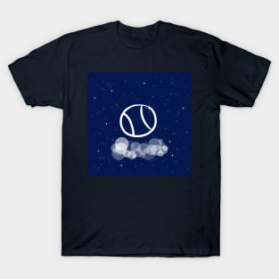 ball, tennis ball, tennis, game, entertainment, sport, sports, active lifestyle, energy, technology, light, universe, cosmos, galaxy, shine, concept, illustration T-Shirt